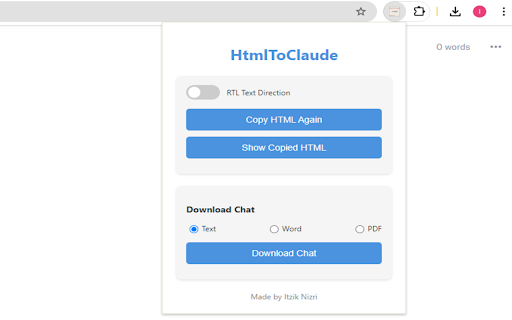 HtmlToClaude ai chrome extension logo