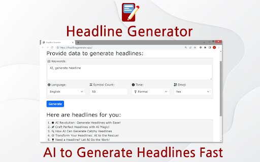 AI Headline Generator Chrome Extension ai chrome extension