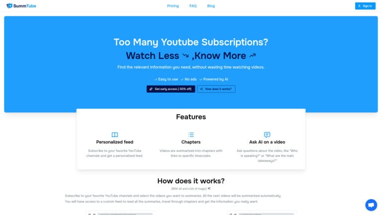 Advanced Youtube Summarizer AI Tool Review