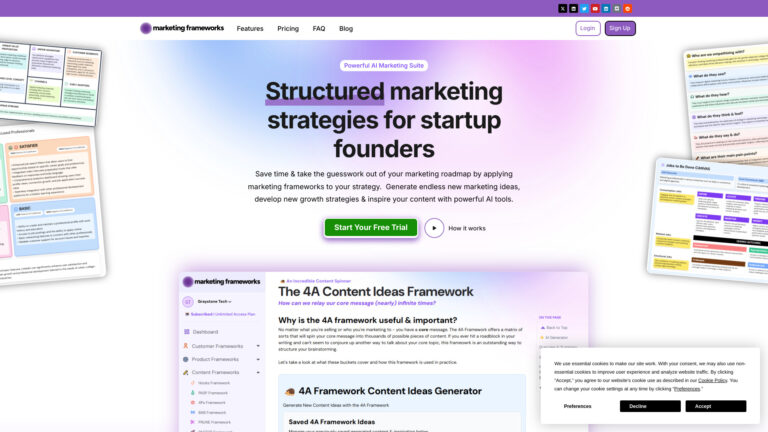 Trending Marketing Frameworks AI Tool Review