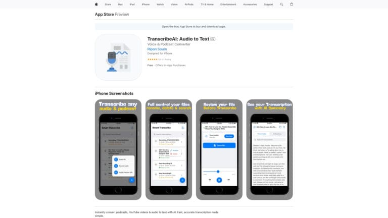 Popular Transcribeai AI Tool Review