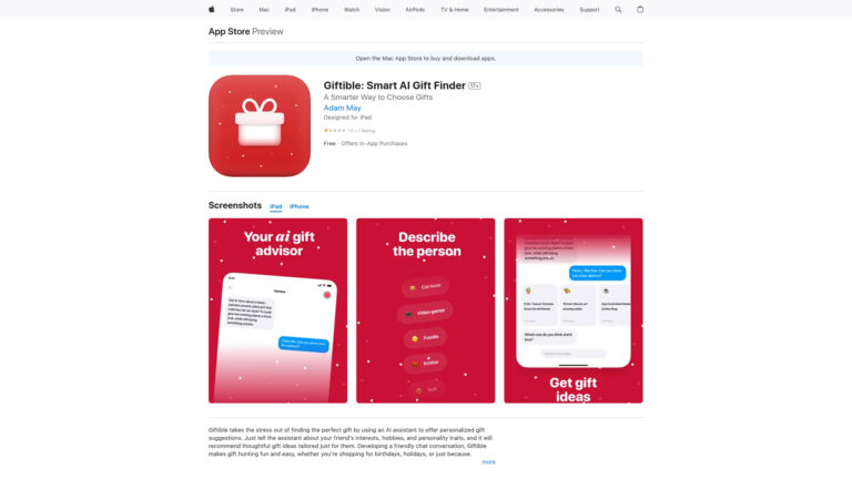 Innovative Giftible AI Tool Review