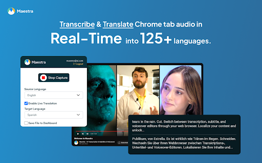 Maestra Realtime Transcription & Subtitling Extension ai chrome extension
