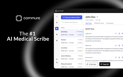 Commure Scribe ai chrome extension logo