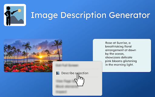 Image Description Generator ai chrome extension logo