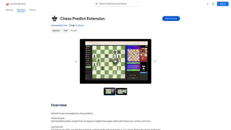 Top Chess Analysis Tool AI Chrome Extension AI Tool Review