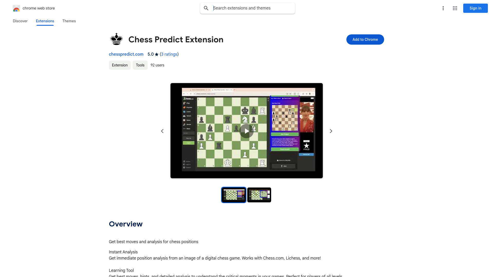 Chess Analysis Tool ai chrome extension logo