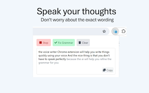Voice Writer ai chrome extension logo