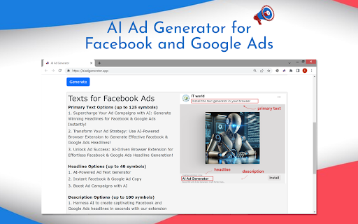 AI Ad Generator ai chrome extension logo