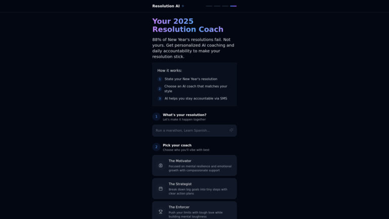 Popular Resolution Coach AI Tool Review