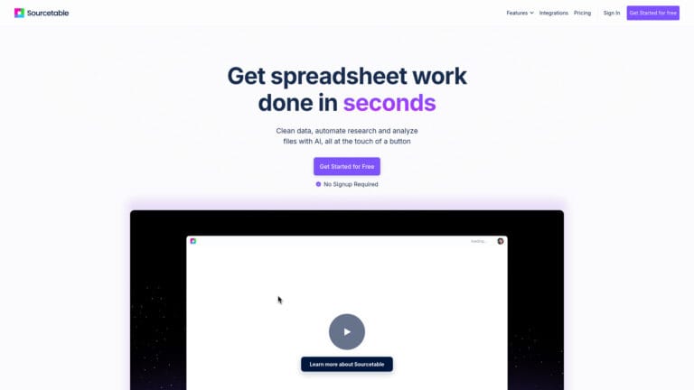 New Sourcetable AI Tool Review