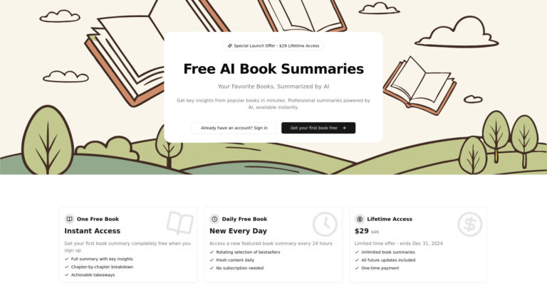 Advanced Free AI Book Summaries AI Tool Review