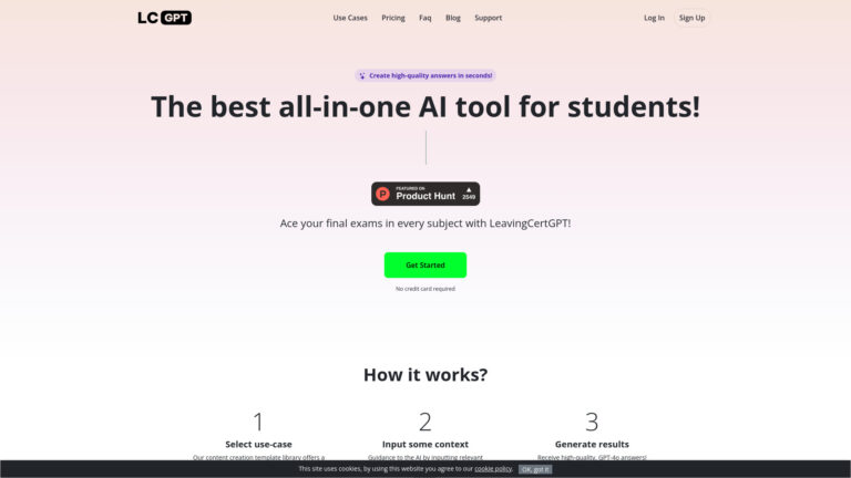 Popular Leaving Cert Gpt (lc Gpt) AI Tool Review
