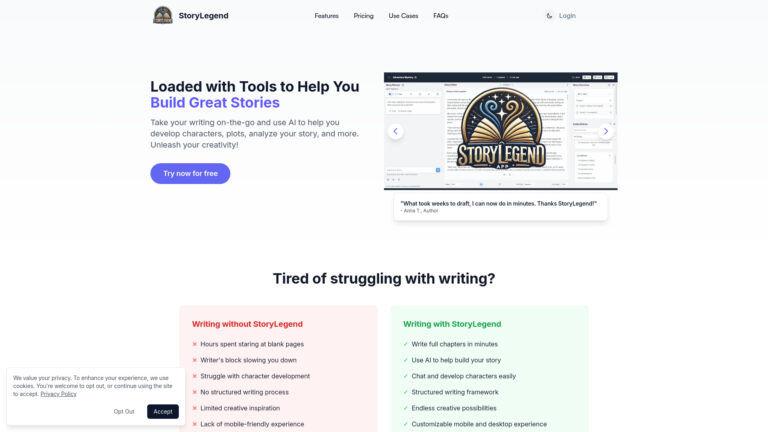 Innovative Storylegend AI Tool Review
