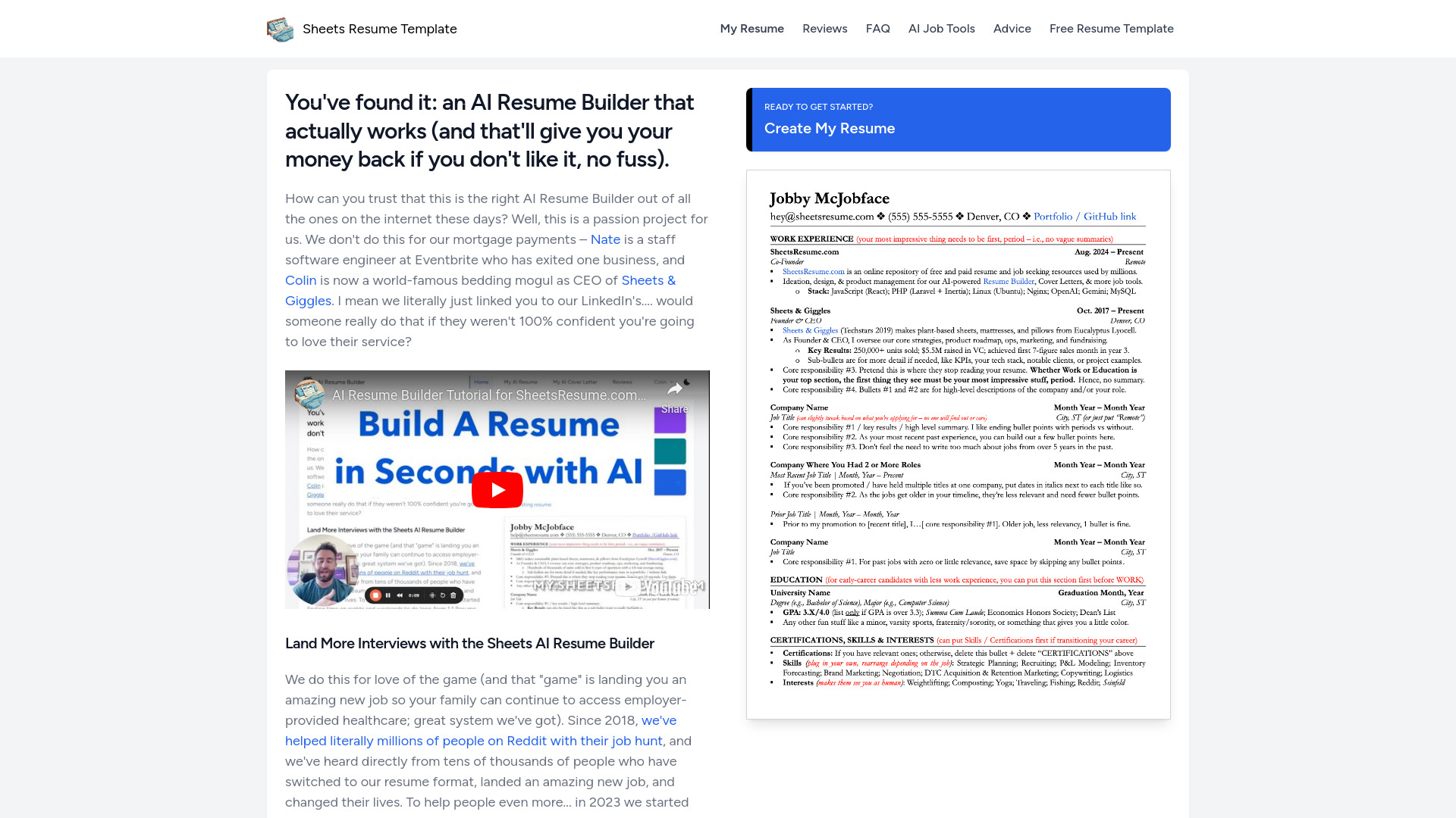 Sheets Resume logo