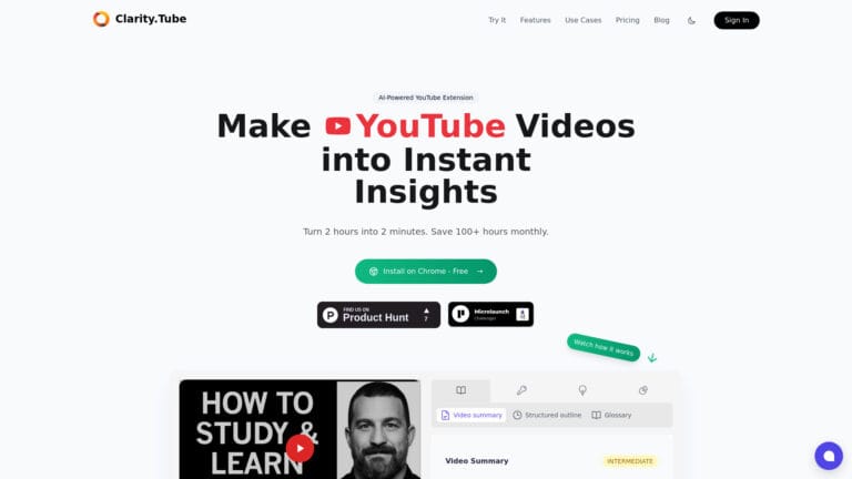 Innovative Clarity.tube AI Tool Review