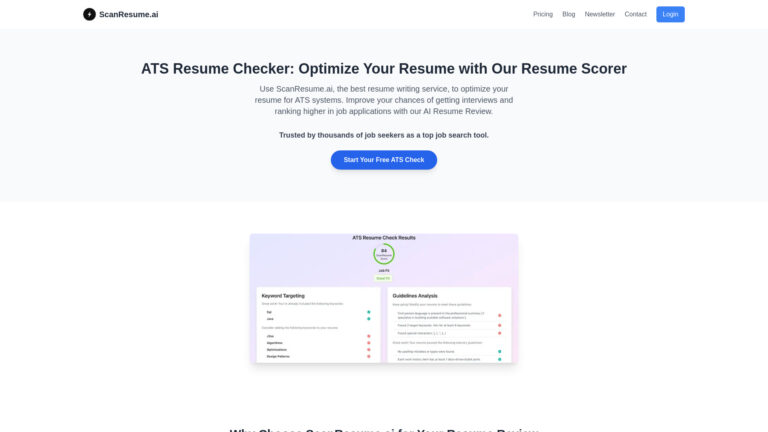 Free Scanresume.ai AI Tool Review