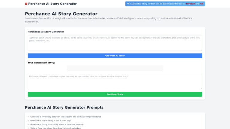 Best Perchance AI Story Generator AI Tool Review