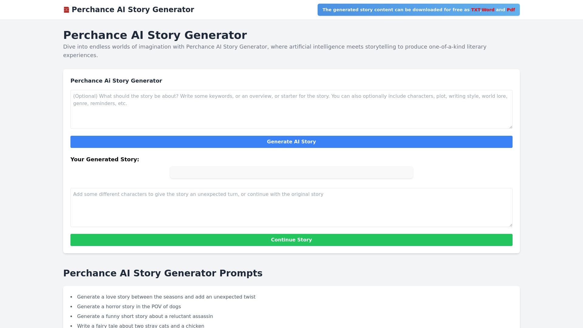 Perchance AI Story Generator