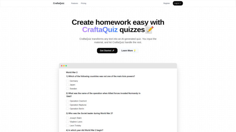 New Craftaquiz AI Tool Review