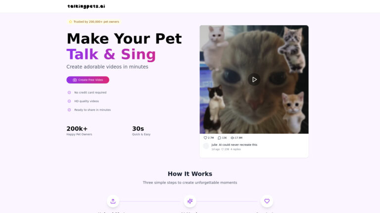 New Talkingpets.ai AI Tool Review