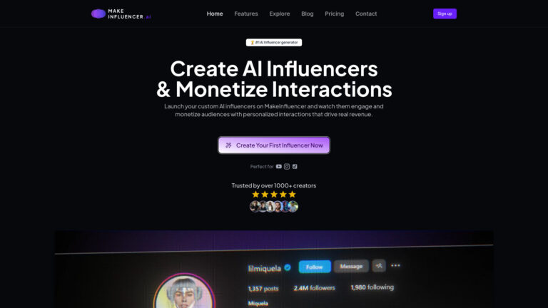 Best Makeinfluencer AI AI Tool Review