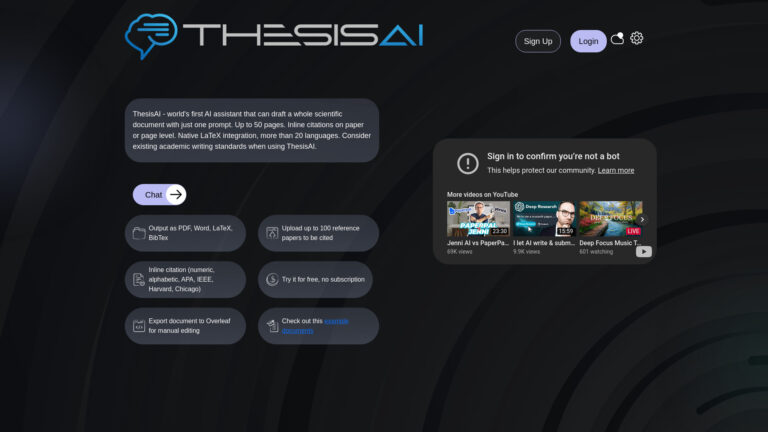 Innovative Thesisai AI Tool Review
