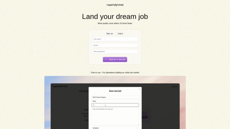 Smart Hopefullyhired AI Tool Review