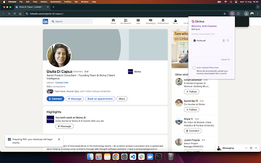 SKIMA ai chrome extension