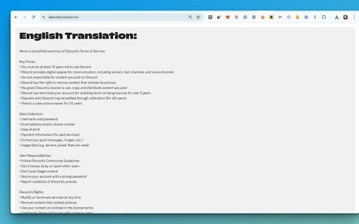 Legalese To English ai chrome extension