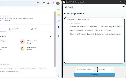 Swift Mail ai chrome extension