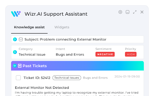 Wizr AI Agent Assist ai chrome extension logo