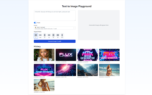 Flux Image Generator ai chrome extension logo