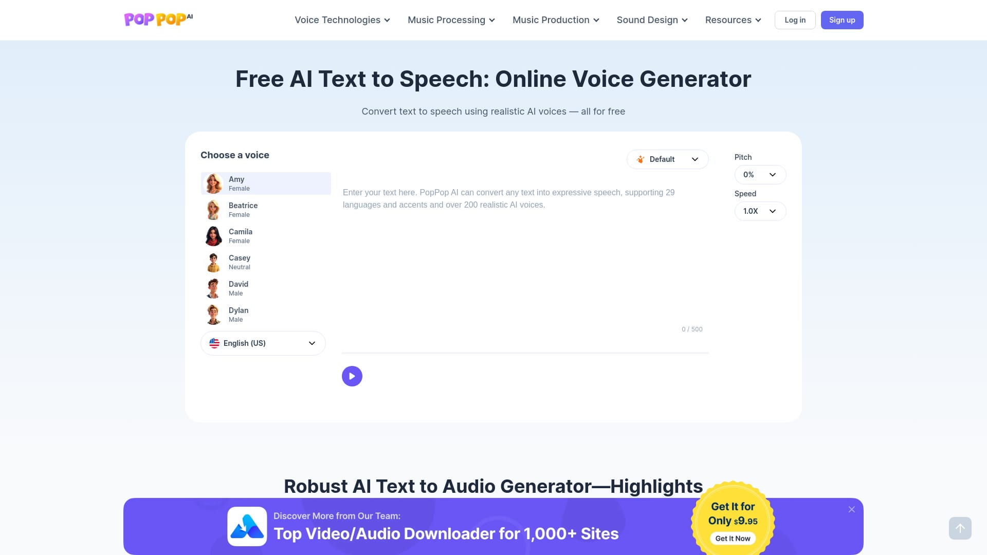 PopPop AI Text to Speech