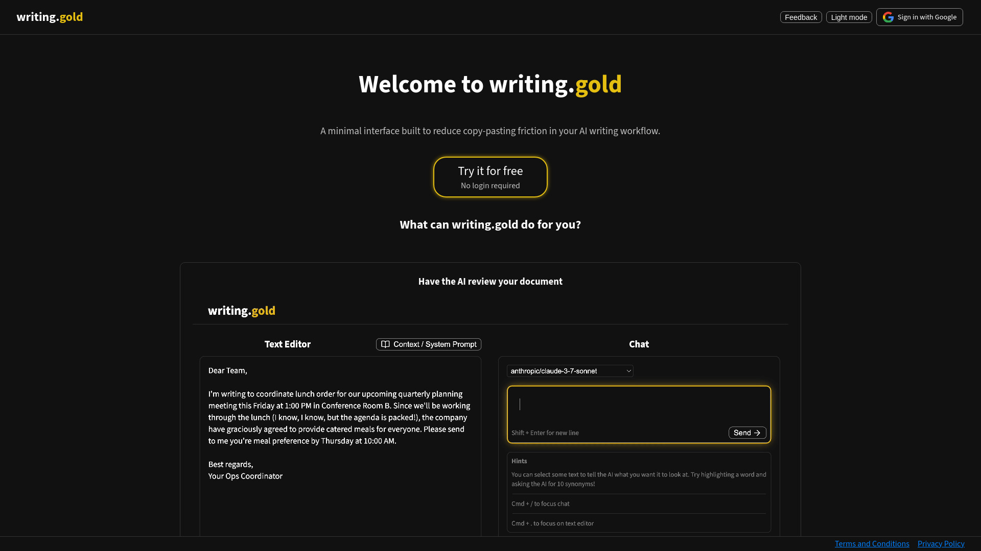 writing.gold logo