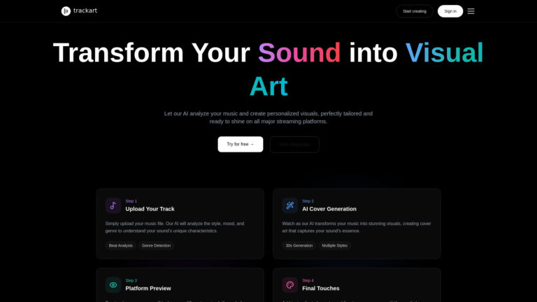 Trending Trackart AI Tool Review