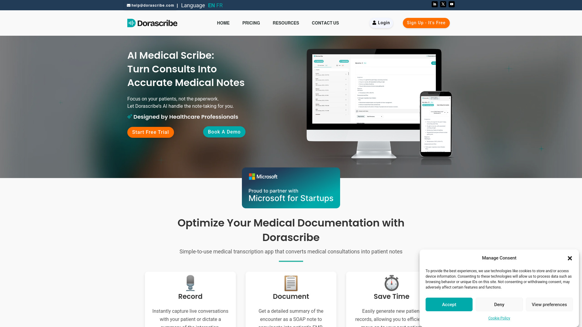 Dorascribe logo