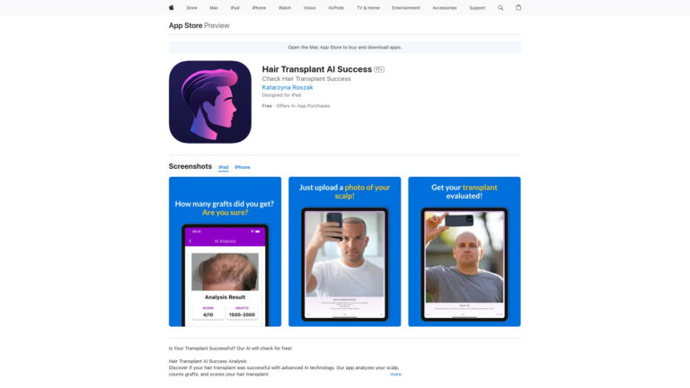 Top Hair Transplant AI Success AI Tool Review
