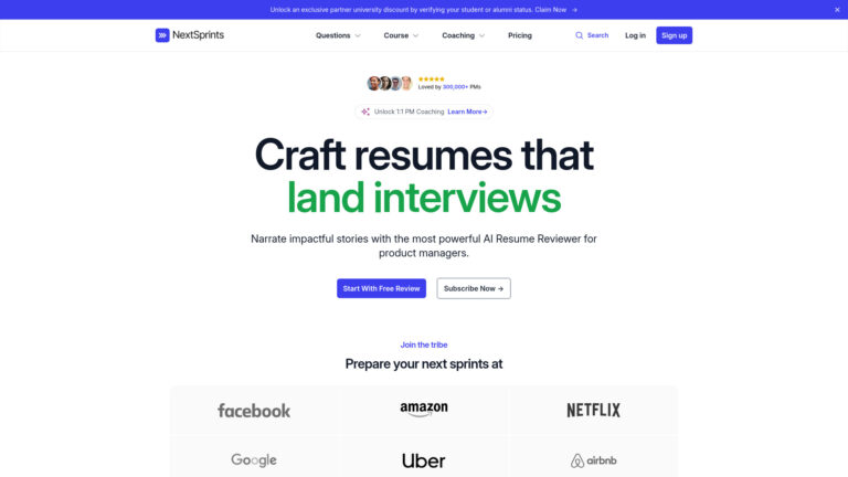 Popular Nextsprints AI Tool Review