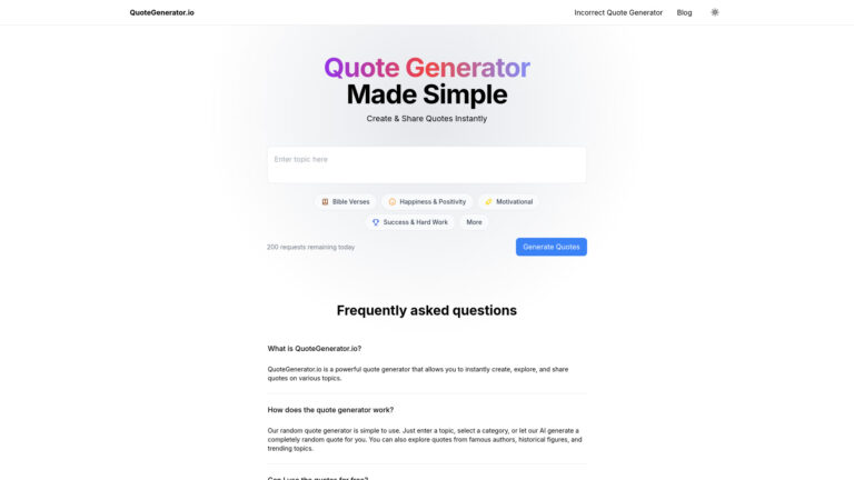 Trending Quotegenerator.io AI Tool Review
