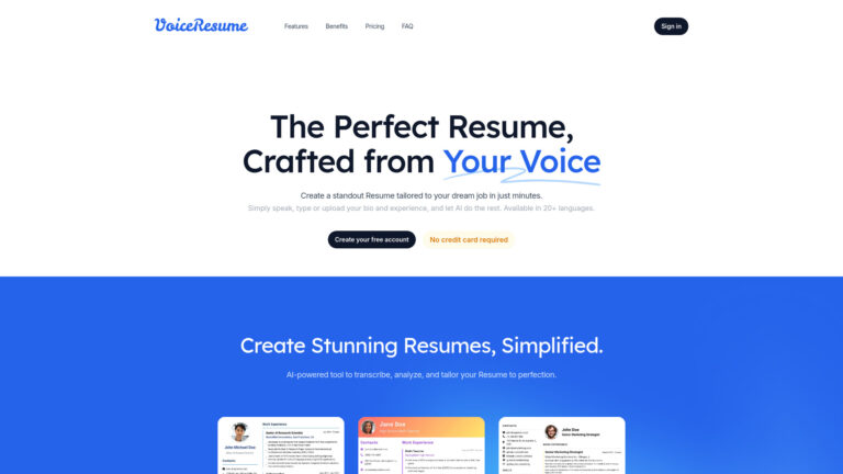 Powerful Voiceresume AI Tool Review