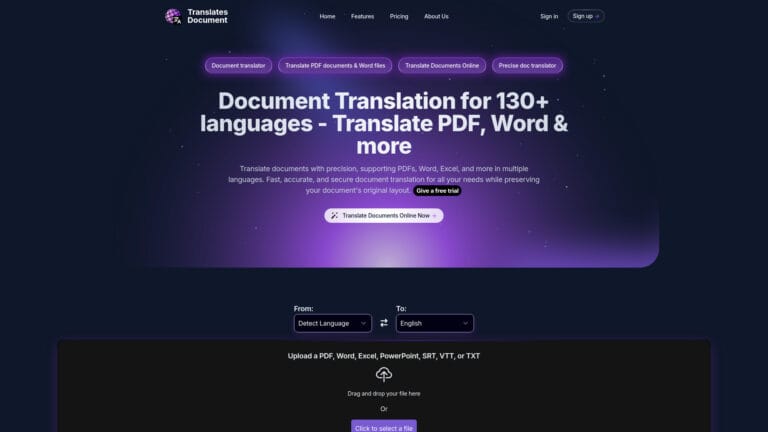 Free Translatesdocument AI Tool Review
