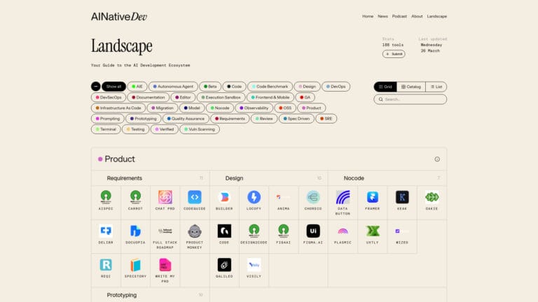 Free AI Native Developer Tools Landscape AI Tool Review