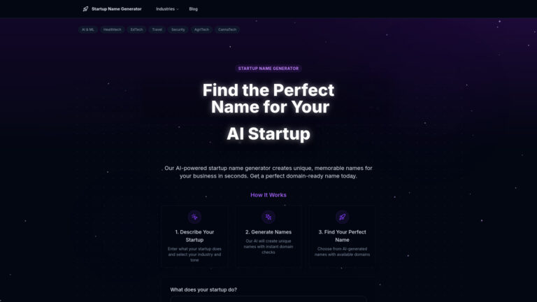 New Startup Name Generator AI Tool Review