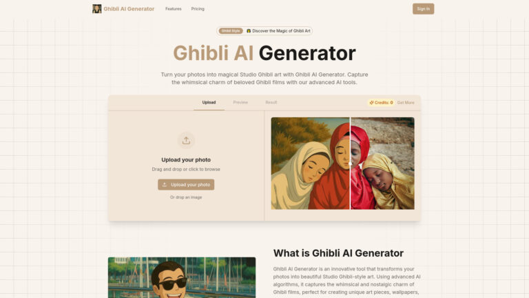 Popular Ghibli AI Generator AI Tool Review