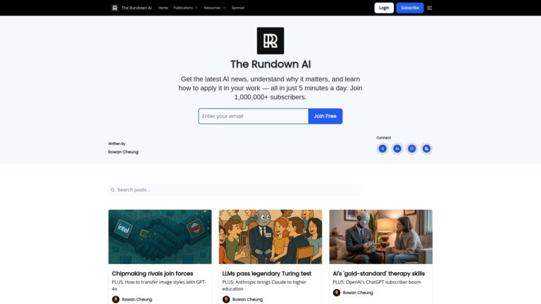 New The Rundown AI AI Tool Review