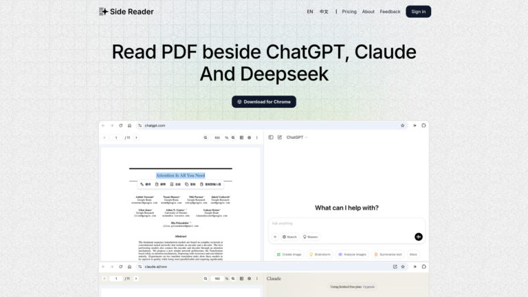 Free Side Reader AI Tool Review