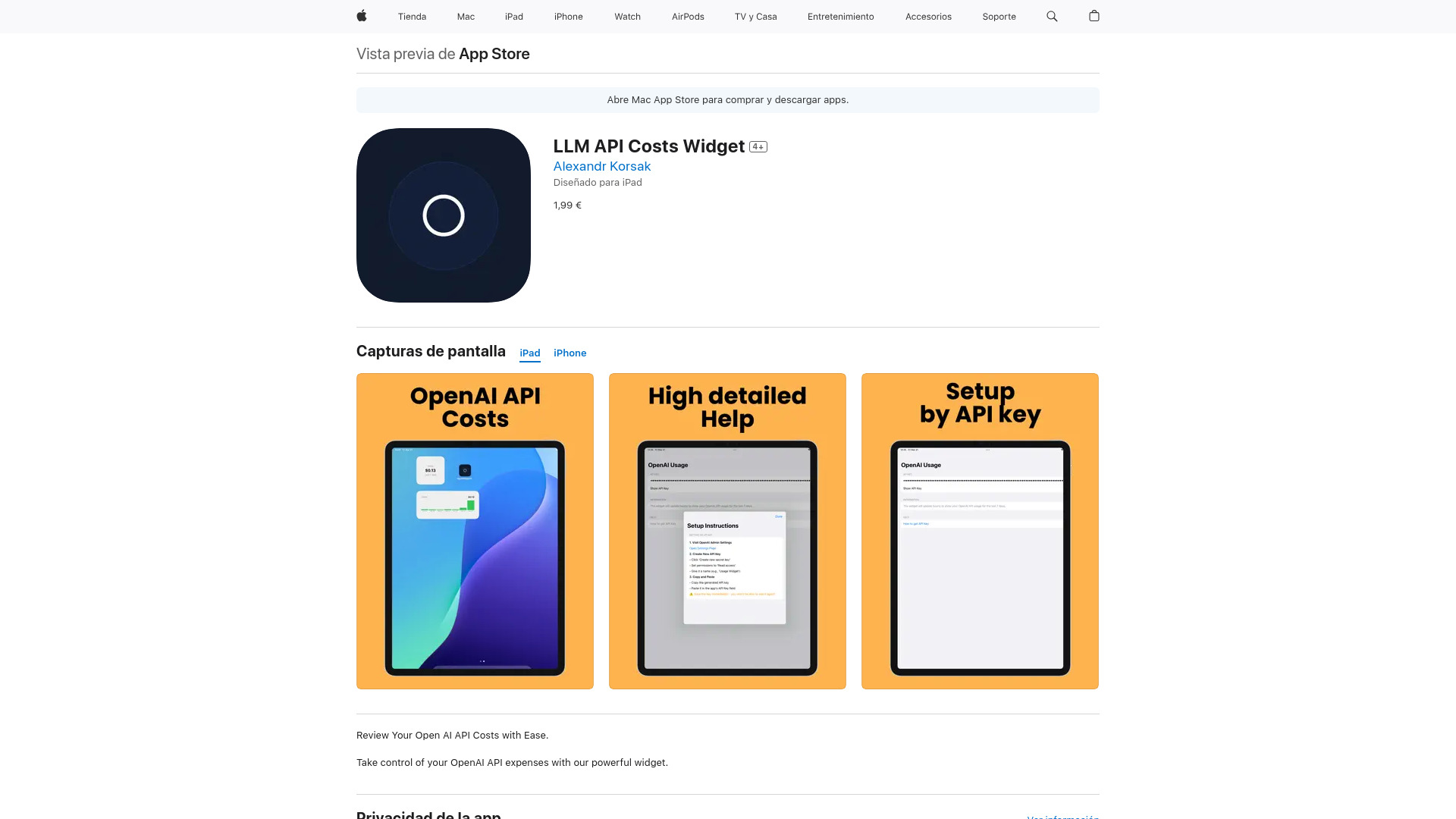 LLM API Costs Widget logo