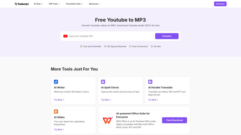 Smart Toolsmart Youtube To Mp3 Converter AI Tool Review