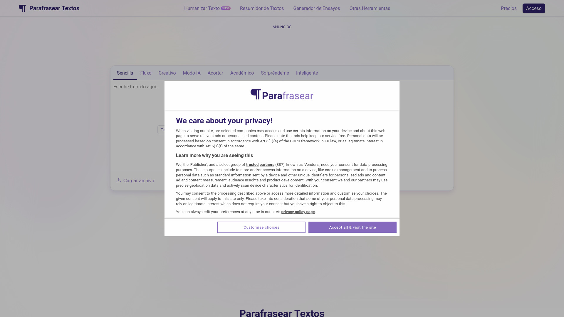 Parafrasear Textos logo